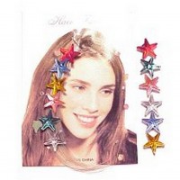 144 pcs Velcro Hair Jewels , Solitaire style - Star - S-001C